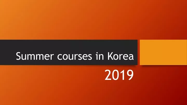 summer courses in korea