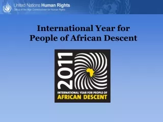 International Year for  People of African Descent
