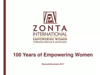 100 Years of Empowering Women Revised December 2017