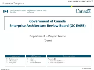 Government of Canada Enterprise Architecture Review Board (GC EARB)