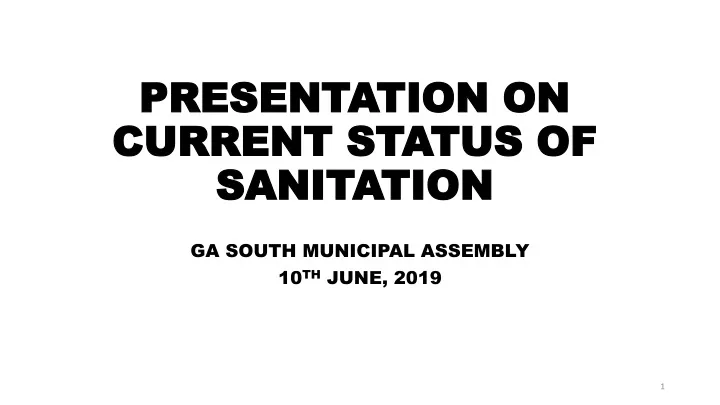 presentation on current status of sanitation