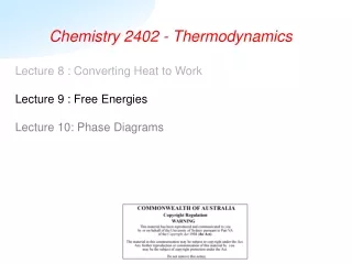 Chemistry 2402 - Thermodynamics