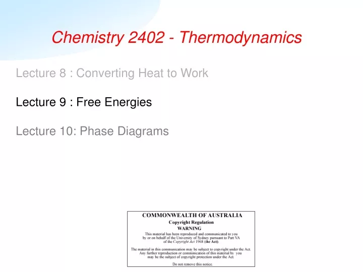 chemistry 2402 thermodynamics