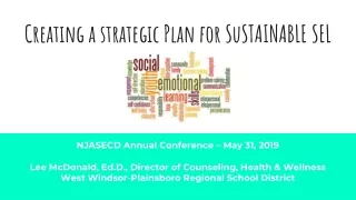 Creating a strategic Plan for SuSTAINABLE SEL