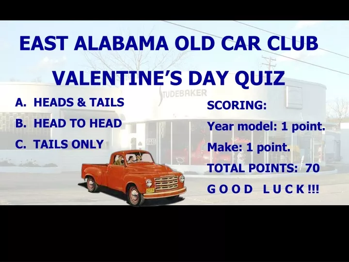 east alabama old car club valentine s day quiz