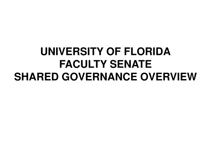 university of florida faculty senate shared