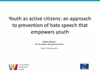 Youth as active citizens : an approach to prevention of hate speech that empowers youth