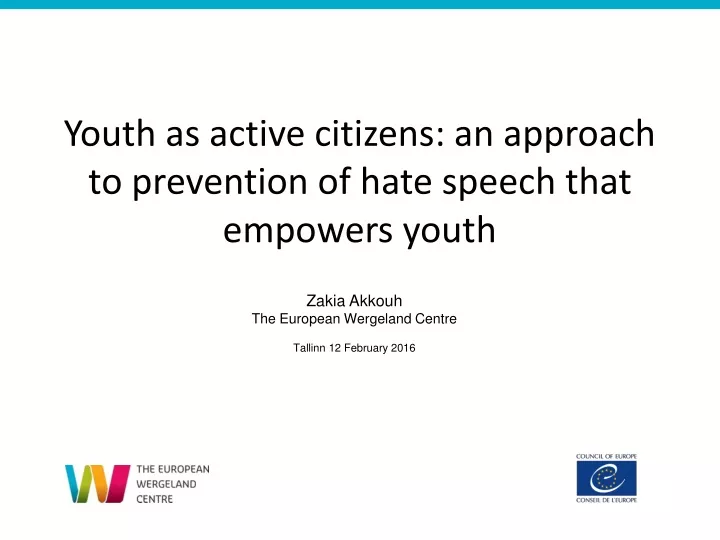 youth as active citizens an approach to prevention of hate speech that empowers youth