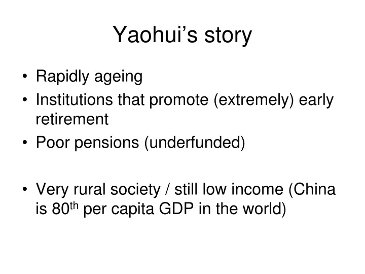yaohui s story