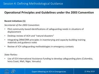 Session 4: Defining Methodological Guidance