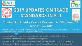 2019 UPDATES ON TRADE STANDARDS IN FIJI