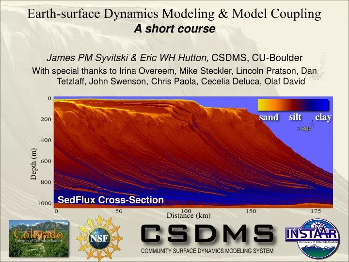 earth surface dynamics modeling model coupling