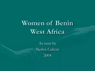 Women of Benin West Africa