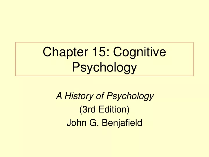 chapter 15 cognitive psychology