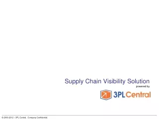 Supply Chain Visibility Solution powered by