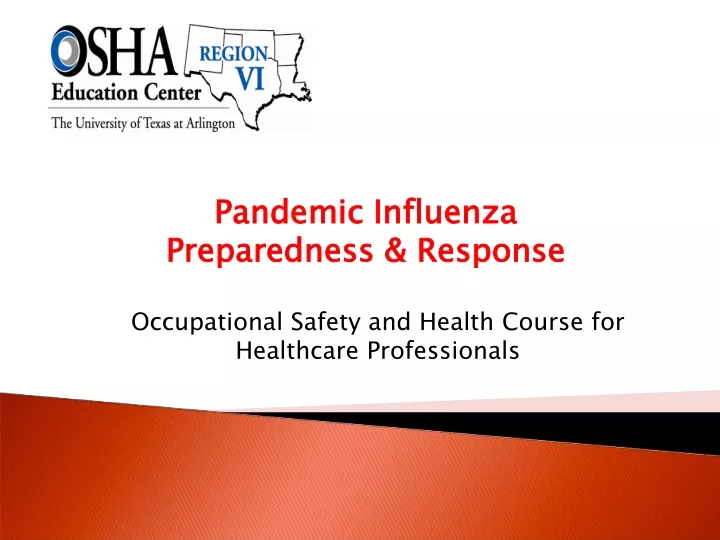 pandemic influenza preparedness response