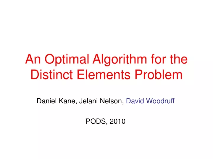 an optimal algorithm for the distinct elements problem