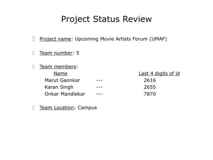 project status review