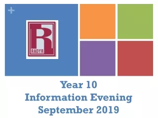 Year 10 Information Evening  September 2019