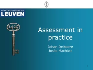 Assessment in practice Johan Delbaere Josée Machiels