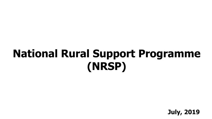 national rural support programme nrsp