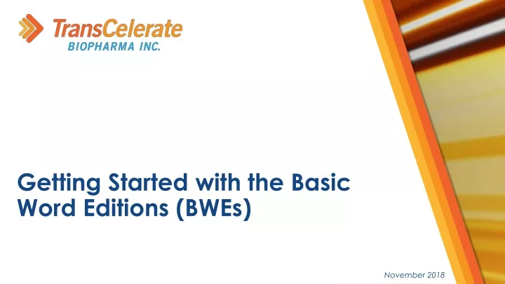 getting started with the basic word editions bwes