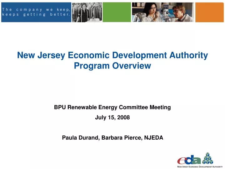 new jersey economic development authority program overview