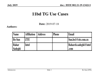 11bd TG Use Cases
