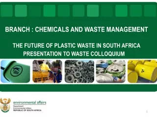 BRANCH : CHEMICALS AND WASTE MANAGEMENT THE FUTURE OF PLASTIC WASTE IN SOUTH AFRICA