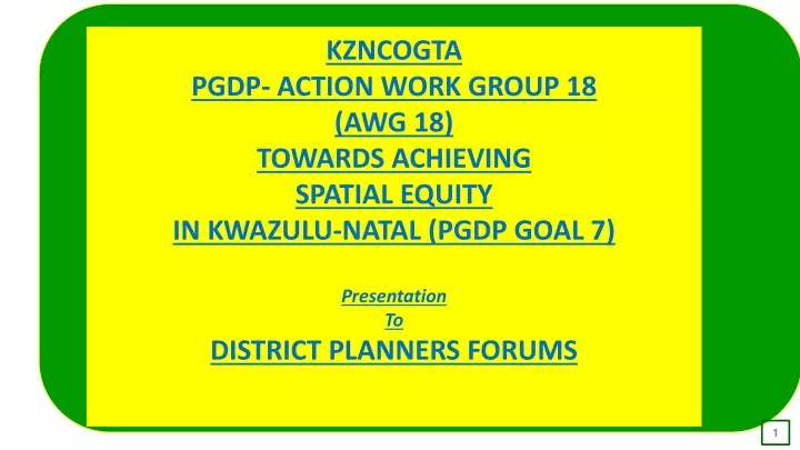 kzncogta pgdp action work group 18 awg 18 towards
