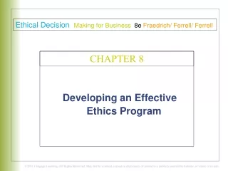 Developing an Effective Ethics Program