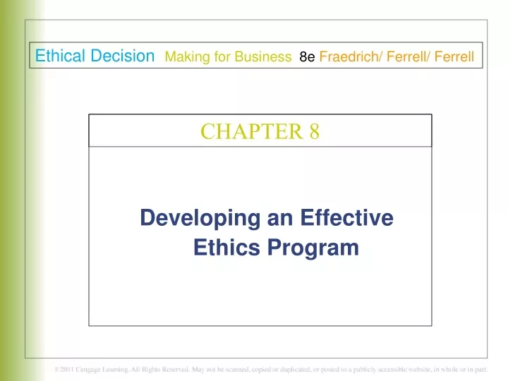 developing an effective ethics program