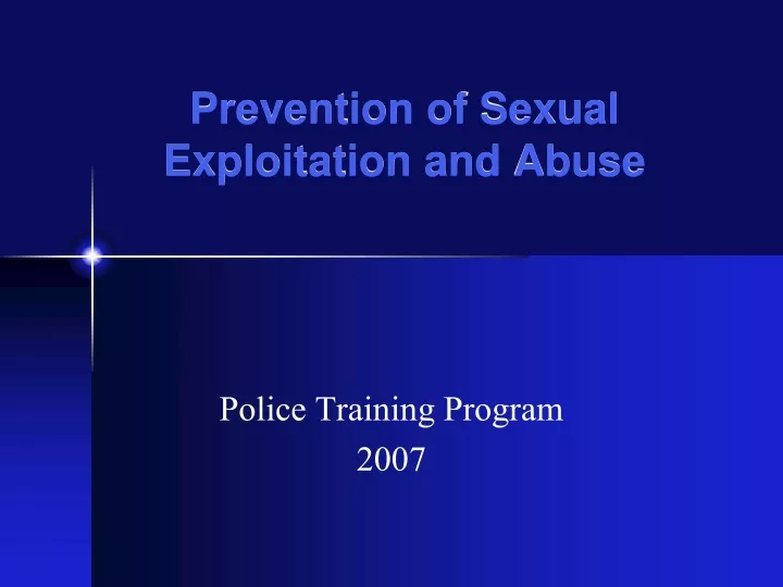 prevention of sexual exploitation and abuse