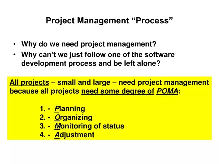 project management process