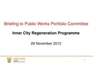 Inner City Regeneration Programme  28  November 2012