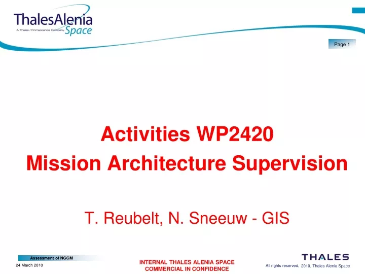 activities wp2420 mission architecture