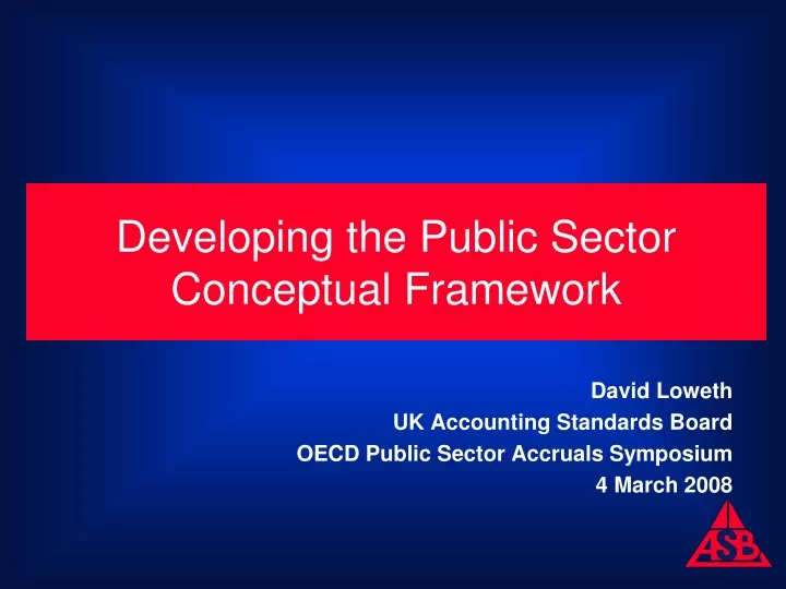 developing the public sector conceptual framework