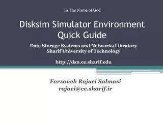 Disksim  Simulator Environment Quick Guide