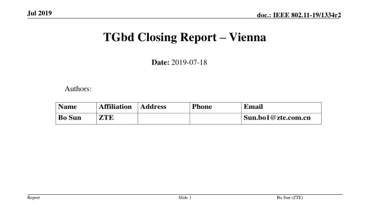 tgbd closing report vienna