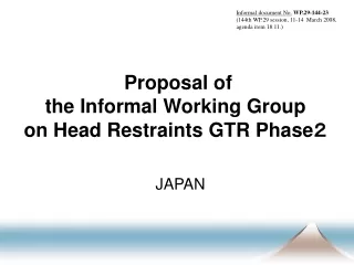 Proposal of  the Informal Working Group  on Head Restraints GTR Phase ?
