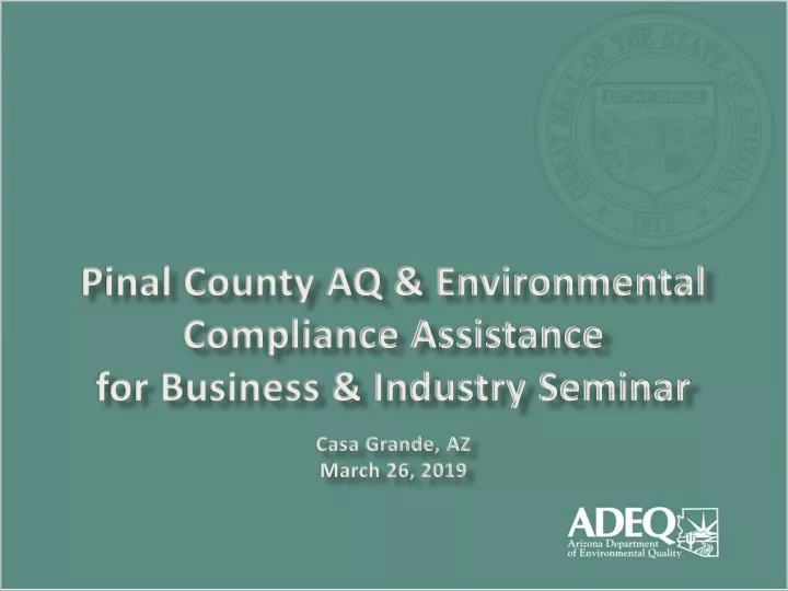 pinal county aq environmental compliance