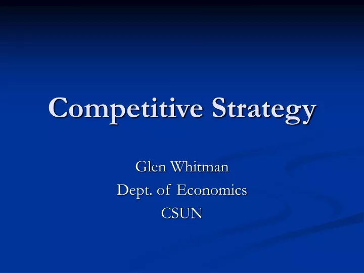 competitive strategy