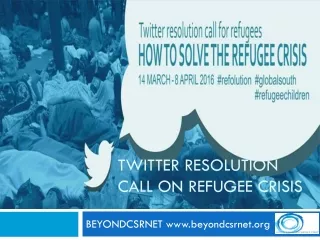 Twitter resolution call on refugee crisis