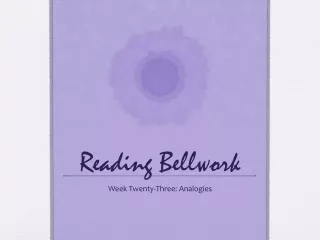 Reading  Bellwork