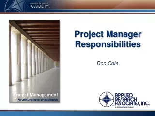 Project Manager Responsibilities