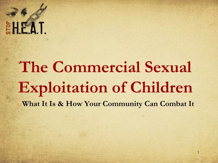 the commercial sexual exploitation of children