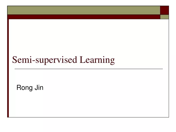 semi supervised learning