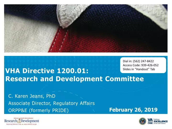 vha directive 1200 01 research and development committee