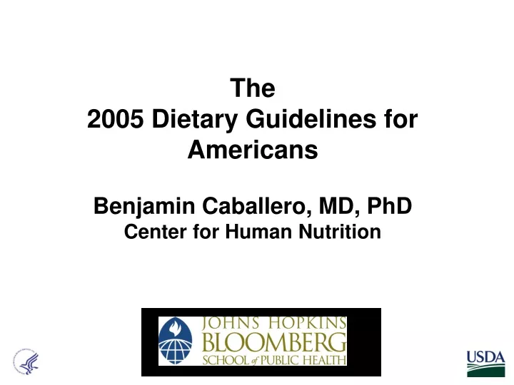 the 2005 dietary guidelines for americans