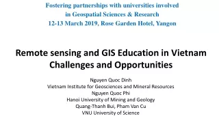 Remote sensing and GIS  Education in  Vietnam  Challenges and Opportunities